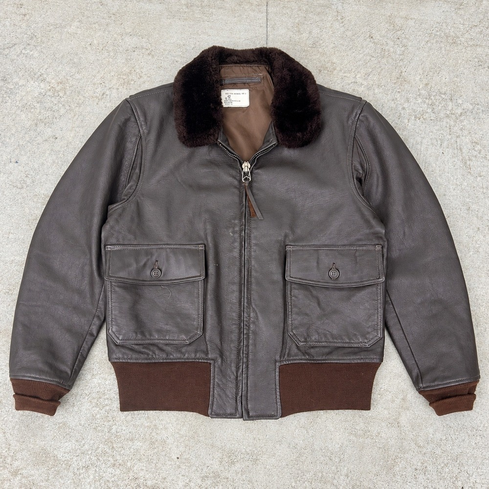 Cooper Sportswear G-1 Flight Jacket 42 Brown Vintage 90s Made in USA Military G1